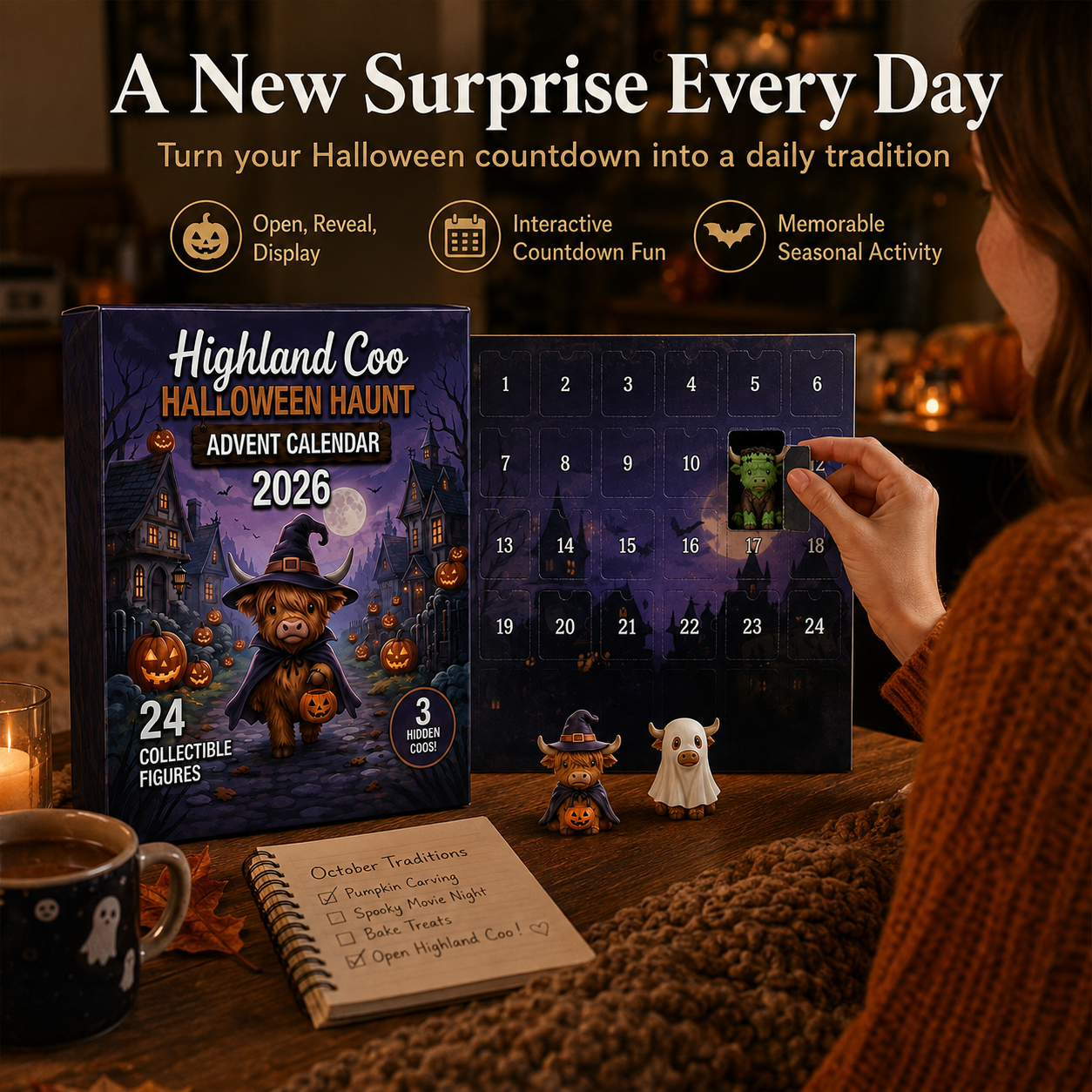 Daily Highland Coo Halloween countdown tradition