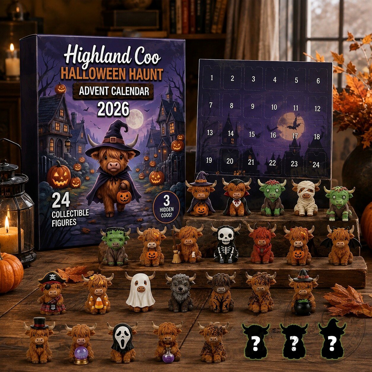 Full Highland Coo Halloween collectible figure collection